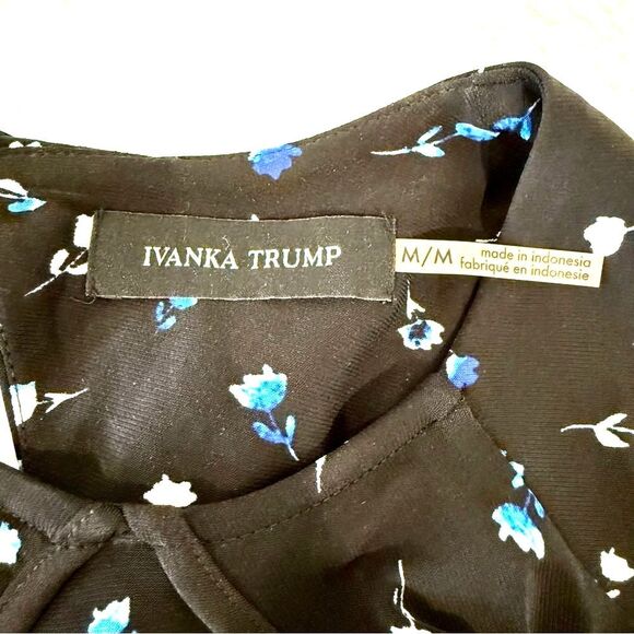 Ivanka Trump Cold Shoulder Floral Blouse - Size Medium - Picture 4 of 8